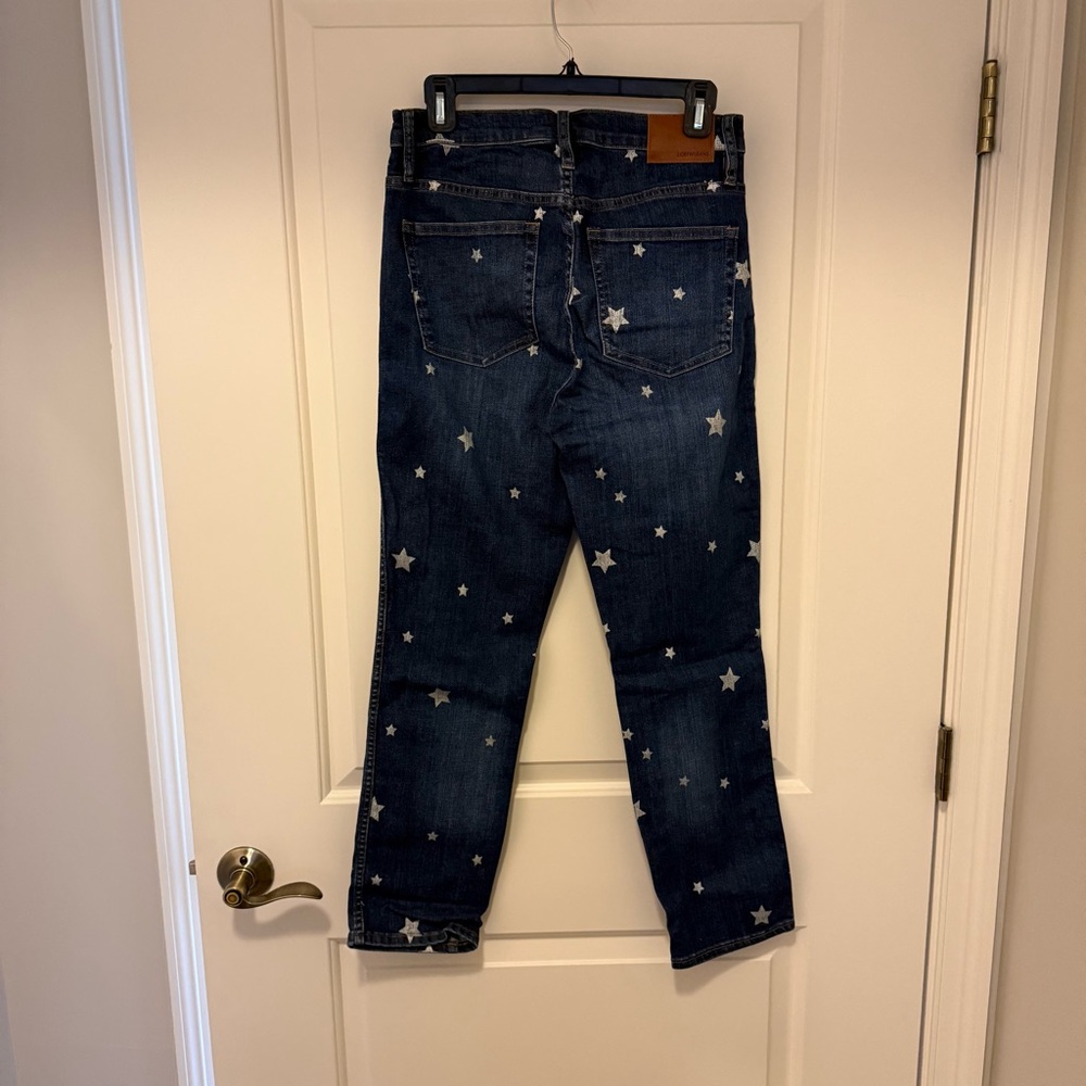 J. Crew High Rise Blue Jeans with Star Design - Picture 5 of 7